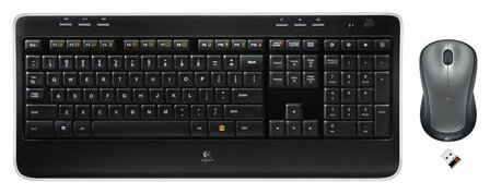DT Logitech MK520 Zwart draadloos OEM Met een toetsenbord van normaal formaat met geronde toetsen, een ergonomische, speciaal gevormde lasermuis en batterijen die lang meegaat. Met een toetsenbord van