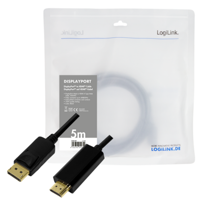 LogiLink DisplayPort 1.2 HDMI v1.4 5.00m