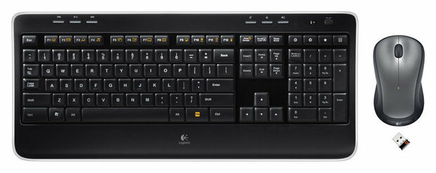DT Logitech MK520 Zwart draadloos Retail Met een toetsenbord van normaal formaat met geronde toetsen, een ergonomische, speciaal gevormde lasermuis en batterijen die lang meegaat. Met een toetsenbord