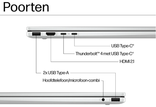 HP 16 inch Oled Touch | Intel Ultra 5-125U | 16GB | 512GB | verlicht toetsenbord