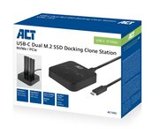M.2 NVMe/PCIe dual SSD docking clone station, USB-C 3.2 Gen2 Item No. AC1502 M.2 NVMe/PCIe dual SSD docking clone station, USB-C 3.2 Gen2 Item No. AC1502